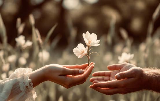 Une fleur tendue pour accompagner les jolis messages d'une vie. Fleur artisanale, papeterie de luxe