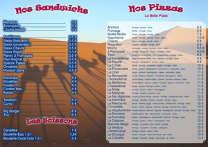 Menu. Création de maquette pour l'imprimerie, WebInk votre imprimeur à Marseille 13007