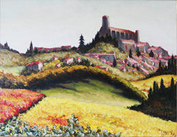 Tableau de Charles Sahuguet : Contre jour d'automne - 1973