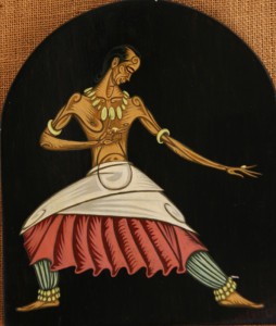 Tableau de l'artiste peintre Charles Sahuguet : Danseur hindou - 1958