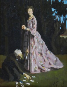 Tableau de Charles Sahuguet : La Tireuse de carte 1943