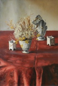 Tableau de Charles Sahuguet : Le bouquet sec - 1970