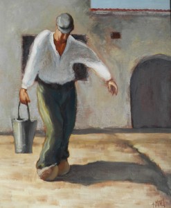 Tableau de Charles Sahuguet : Le porteur d'eau - 1968