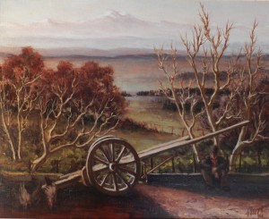 Tableau de Charles Sahuguet : Matin d'hiver devant les Pyrenées - 1975