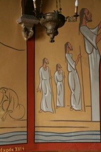 Tableau de l'artiste peintre Charles Sahuguet : Ste-Geneviève Mulhouse - 1955 - 1956