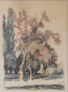 Tableau de l'artiste peintre Charles Sahuguet : Le Noyer 1940