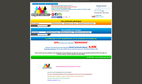 Bingo Cartouches - Création de site web par Webink à Marseille