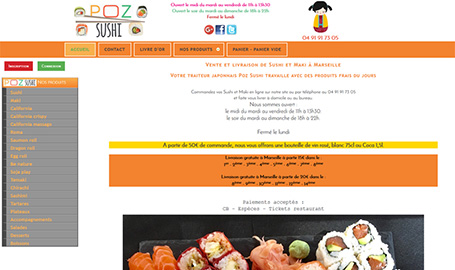Poz Sushi - Création de site web par Webink à Marseille